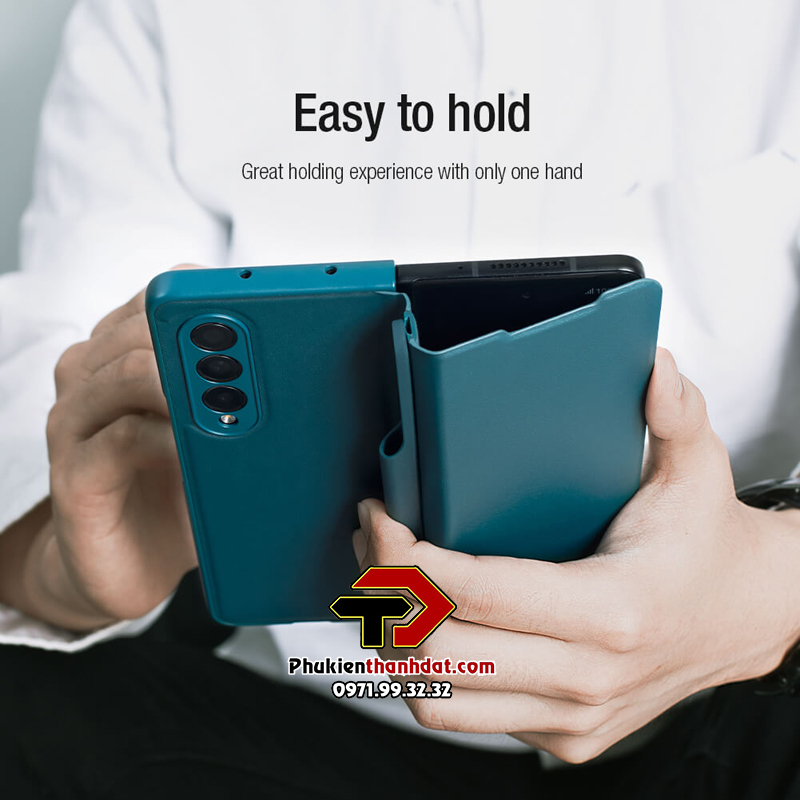 Bao da cao cấp cho SamSung Galaxy Z Fold3 chính hãng Nillkin QIN có ngăn đựng bút có thể tháo rời tiện dụng - Hàng chính hãng