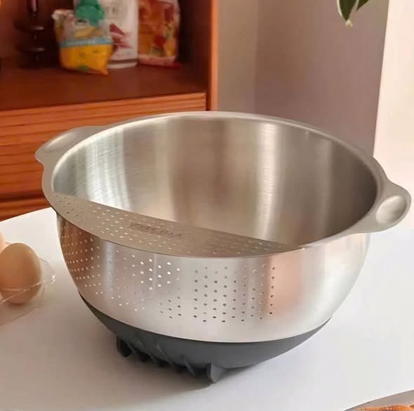 Rổ vo gạo inox Vogue Ella 24cm Hàng Chính Hãng
