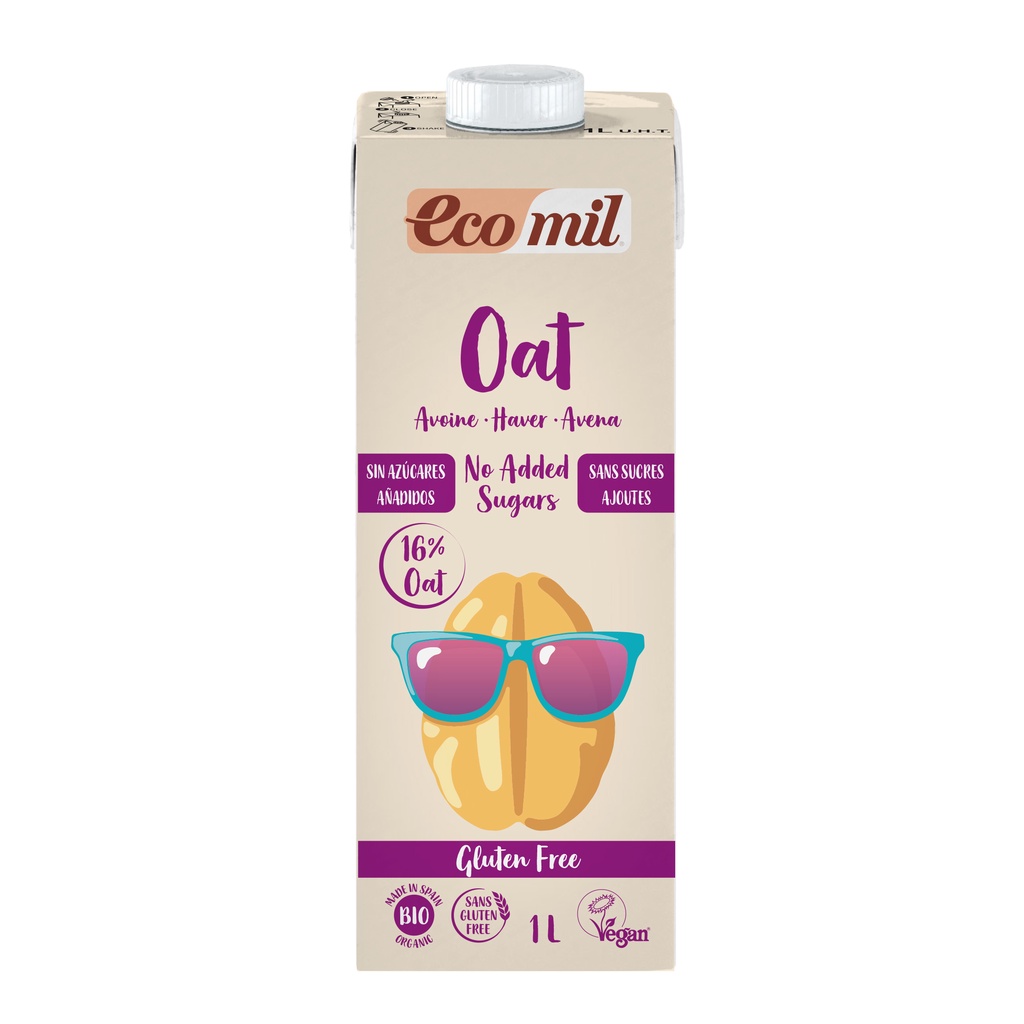 Sữa Yến Mạch Ít Đường Gluten Free Hữu Cơ Ecomil (1L) - Organic Oat Milk No Added Sugars Gluten Free (1L)