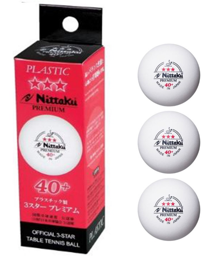 Hộp 3 Quả Bóng Bàn Nittaku 3 Sao cao cấp Premium 40+, Hộp 3 Quả