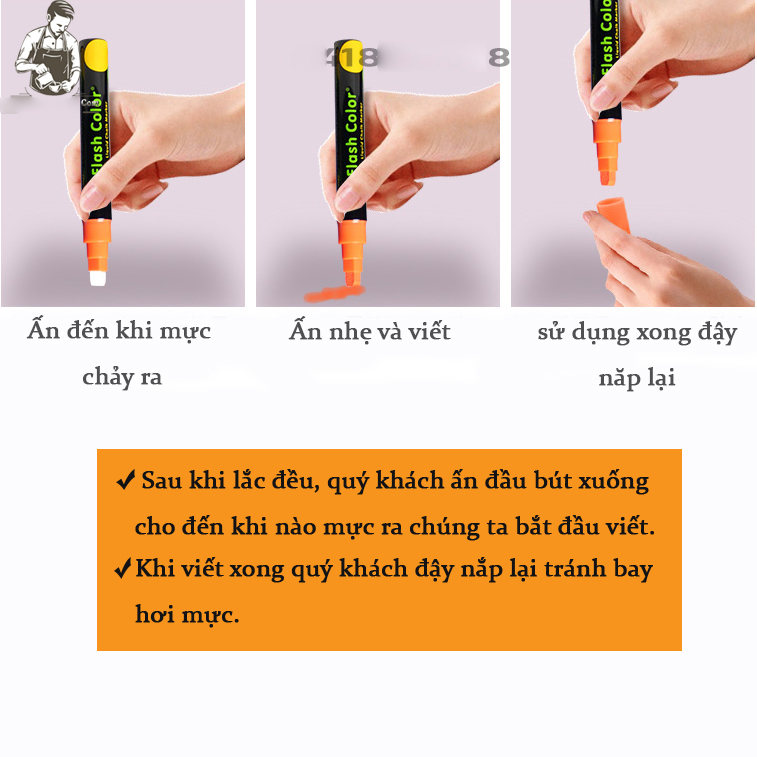 8 Bút Huỳnh Quang - Bút Bảng Led - Bút Dạ Quang