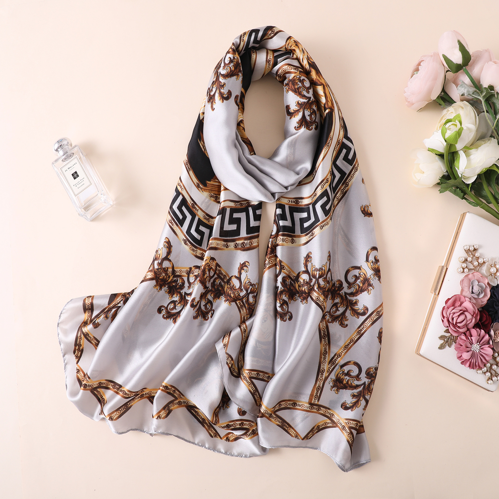 Khăn choàng cổ - khăn quàng Ver lụa satin cao cấp