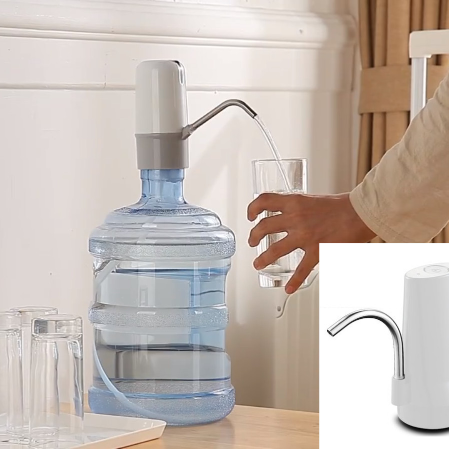 Bơm uống nước tự động bình - Bơm hút nước bình nước - Bơm nước mini có sạc - Bơm nước uống bình nước to đóng sẵn