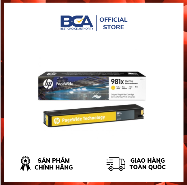 Mực in HP 981X Yellow High Yield Original PageWide Cartridge (L0R11A) - Hàng chính hãng