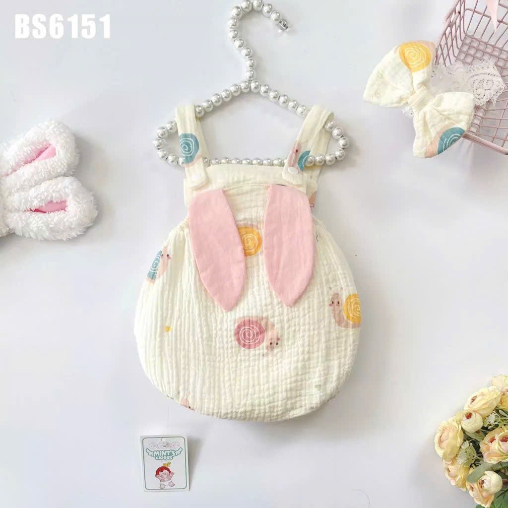 SET BODY 2 DÂY HỌA TIẾT HOA MÀU KEM KÈM NÓN CHO BÉ GÁI SƠ SINH ĐẾN 2 TUỔI