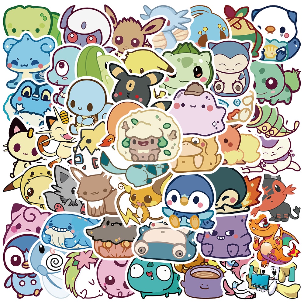 Mua Sticker hoạt hình pokemon đáng yêu dán laptop, hình dán mũ bảo ...