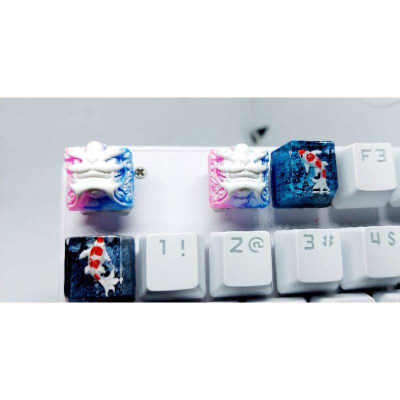 Keycap Shishi clone tone trắng hồng xanh trang trí bàn phím cơ