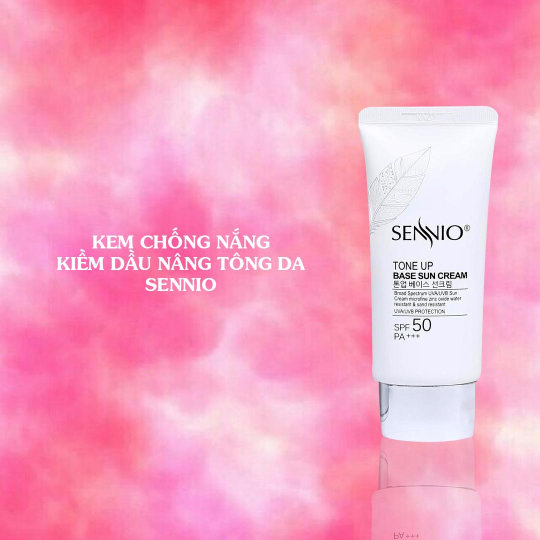 Kem chống nắng kiềm dầu dưỡng trắng da sennio