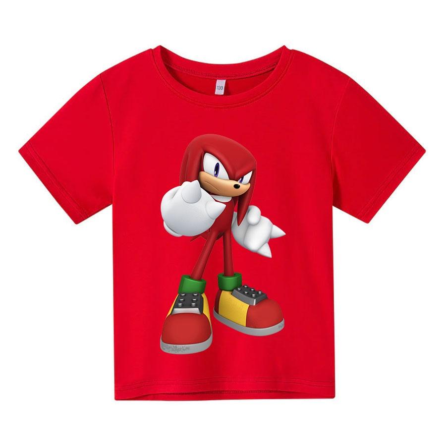 Áo thun trẻ em Sonic đỏ Có size người lớn, King Cotton