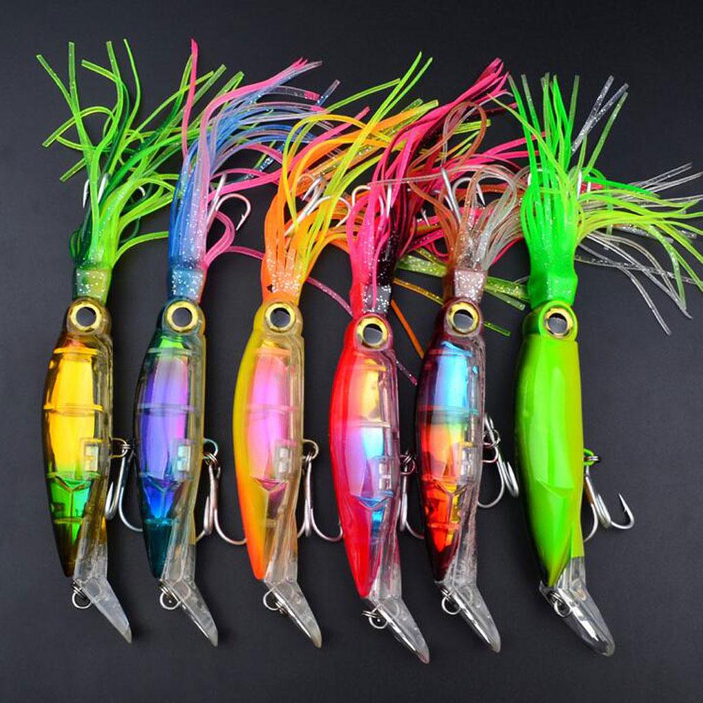 2Pcs Squid Jig Fishing Tackle Baits Hook Tuna Marlin Trolling Skirt Lures, 2 Colors