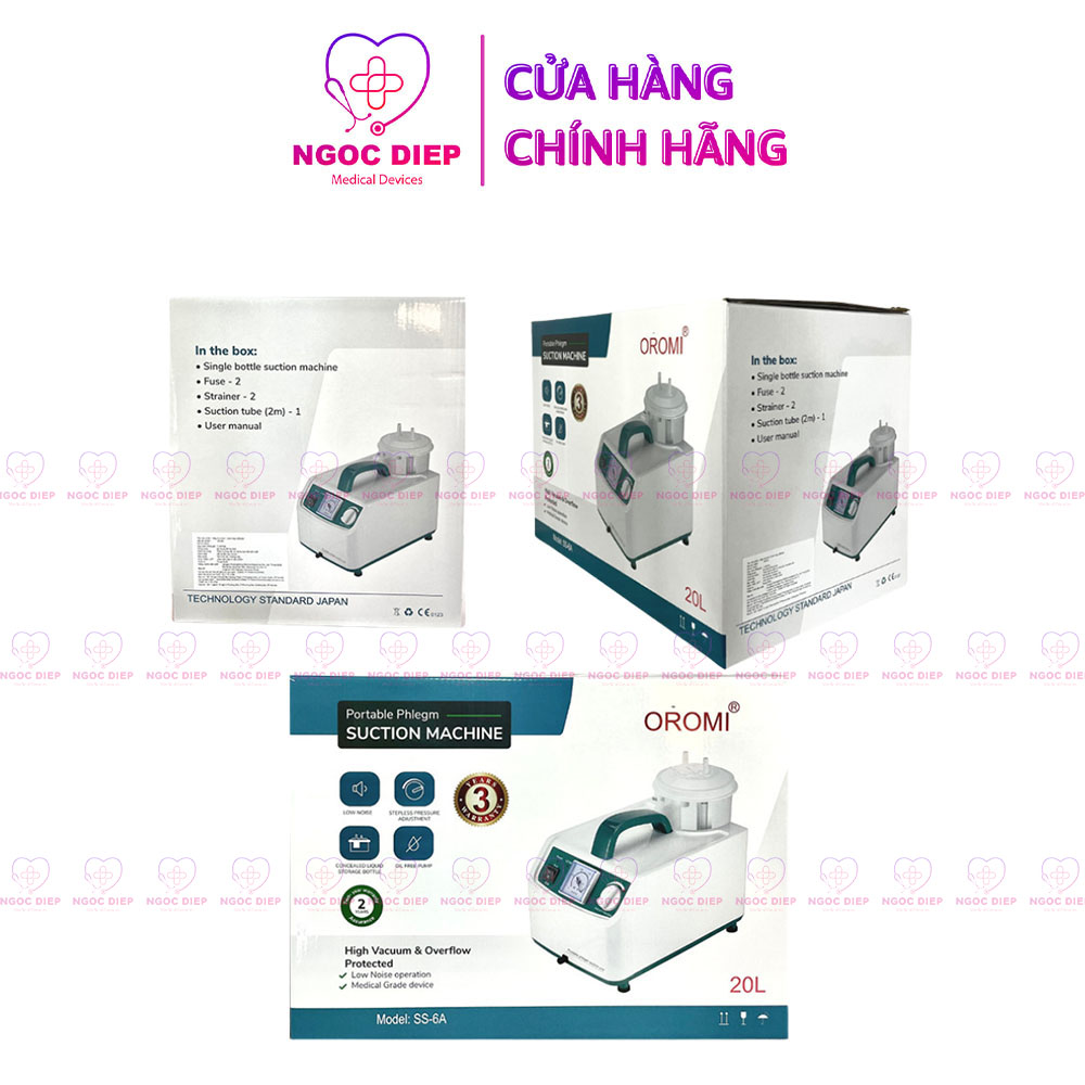 Máy hút dịch 1 bình tích hợp máy xông khí dung OROMI SS-6A - MÁY CHUYÊN HÚT - Hàng chính hãng