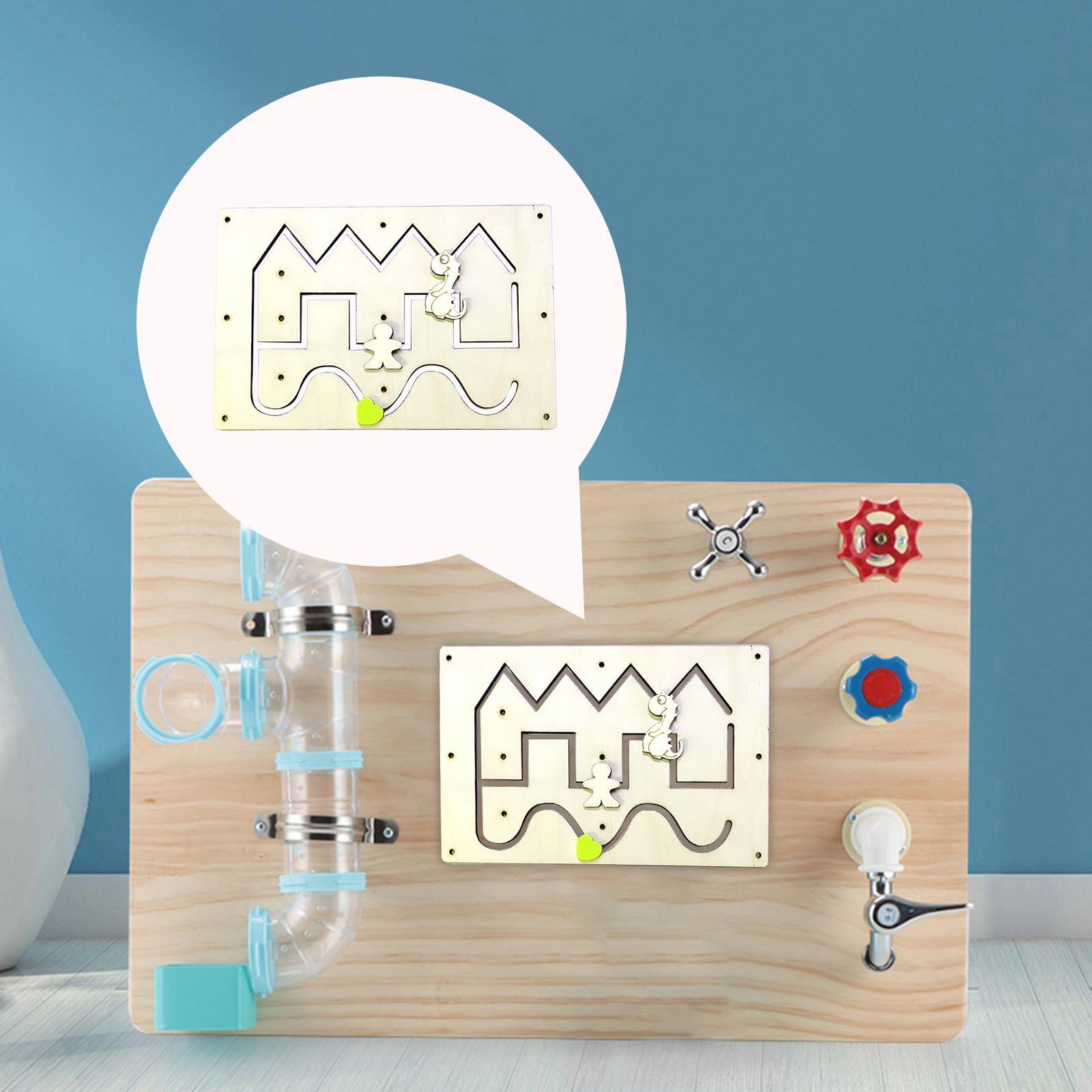 Wooden Busy Board DIY Accessories Multifunctional for Girls Preschool Boys