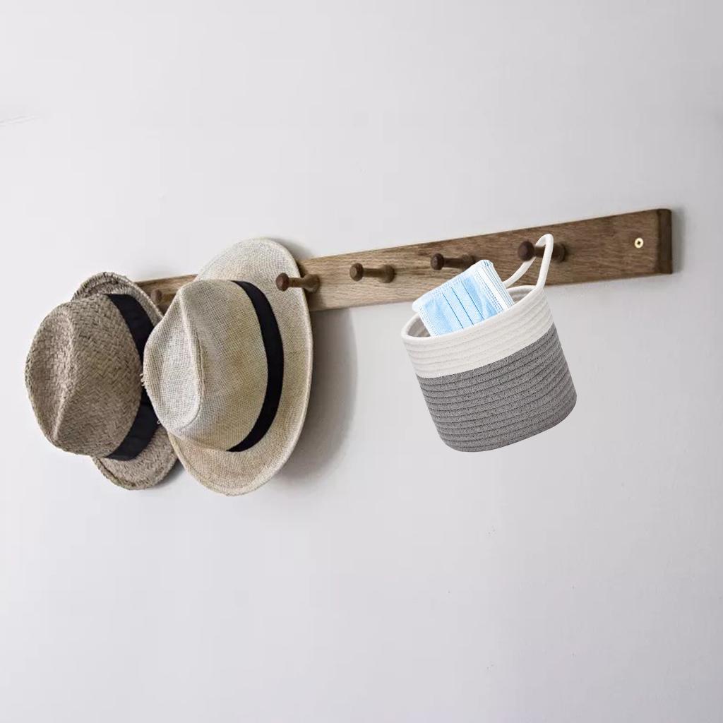 2Pcs Small Woven Storage Basket Round Wall Baskets Storage Bins