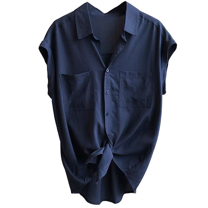 Áo sơ mi nữ Linen Premium tay hến form rộng trẻ trung không kén dáng mặc, thời trang công sở 2023