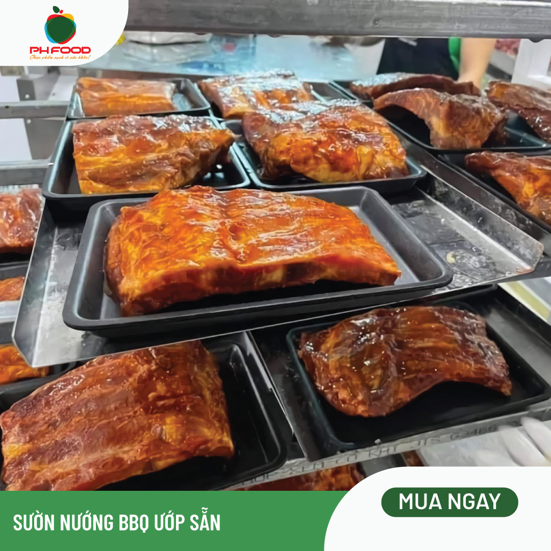 - Sườn Nướng BBQ Ướp Sẵn - 1Kg 2 Khay