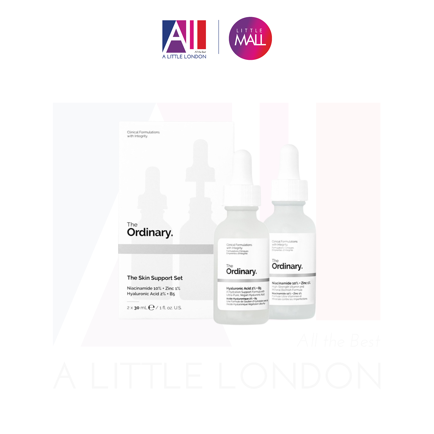 Set dưỡng da The Ordinary Hyaluronic Acid và Niacinamide 2*30ml