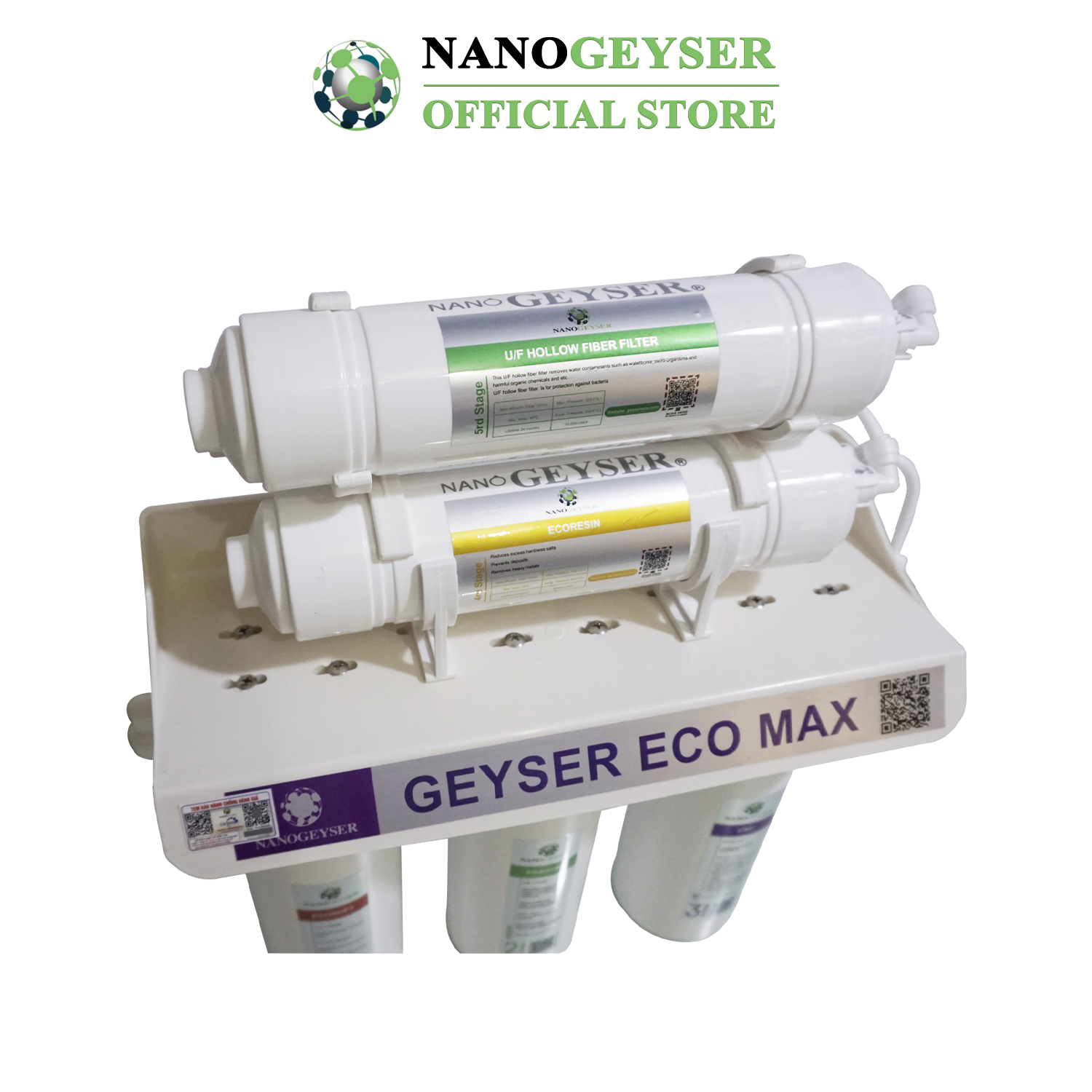 Máy lọc nước Nano Geyser ECO MAX 7 cấp công nghệ lọc kép Nano + UF - Hàng Chính Hãng