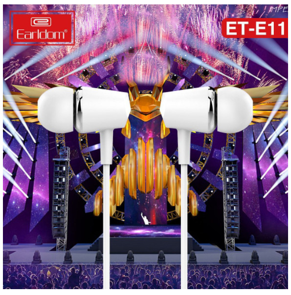 Tai nghe nhét tai có dây Earldom ET-E11 Stero Earphone - HÀNG CHÍNH HÃNG 100% (màu đen hoặc trắng ngẫu nhiên)