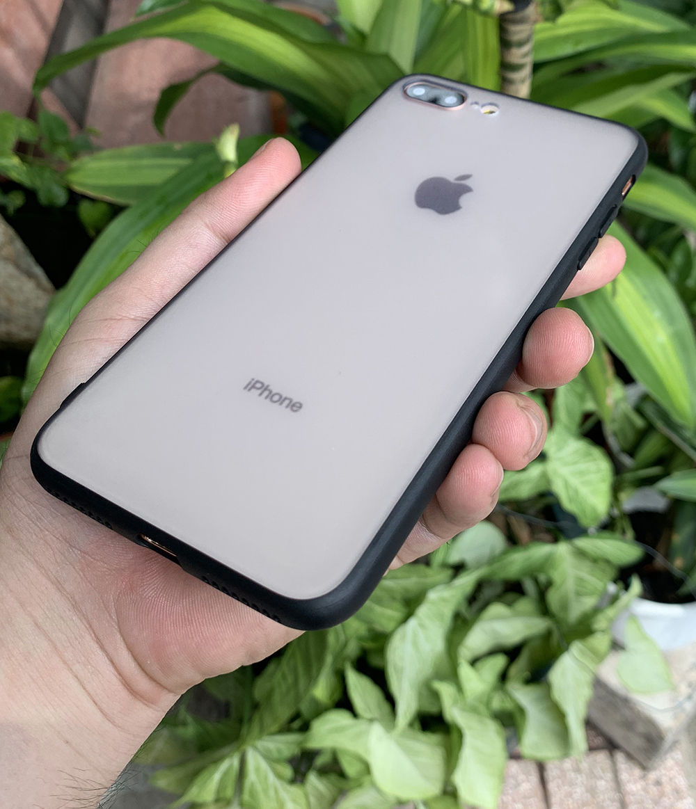 Ốp lưng viền dẻo đen sần cao cấp giành cho iPhone 7 Plus vs iPhone 8 Plus
