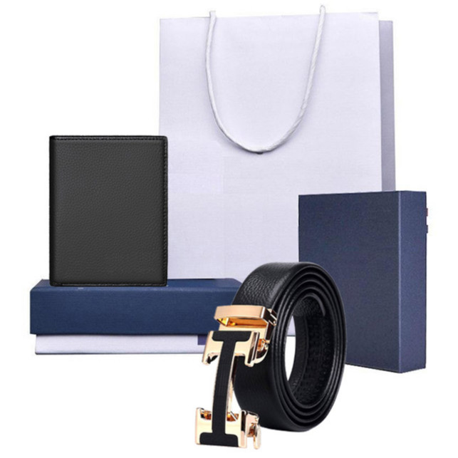 Combo Thắt lưng và ví da BÒ nam