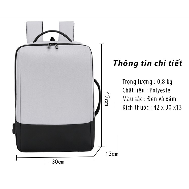 Balo công sở cao cấp nam nữ, balo dành cho người đi làm, đựng laptop 14 inch, 15,6 inch chống sốc, chống nước