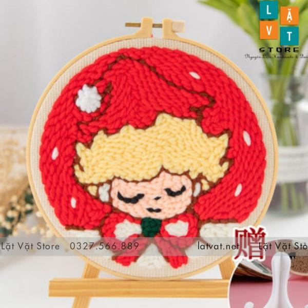 Bộ Thêu Len Xù Trang Trí Decor Giáng Sinh An Lành - Punch Needle - Có Video hướng dẫn cơ bản