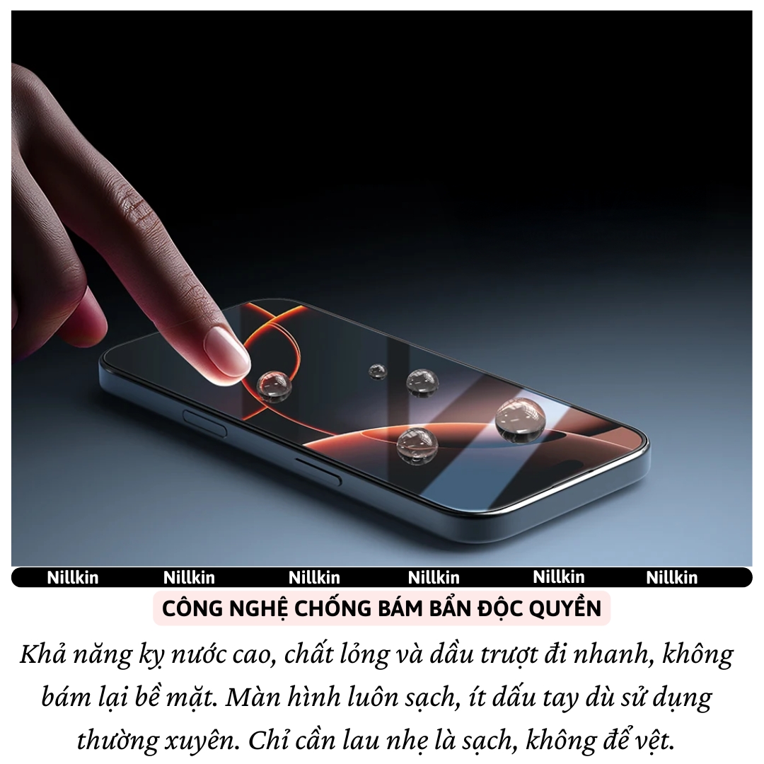 Kính cường lực khung dán Curved 3D Chống chói NanoClear AR Coating Nillkin H+ PRO AR cho iPhone 17 Pro Max / Air - độ mỏng 0.2 mm chống bể chống bụi chống va đập màn hình, khung hỗ trợ dán - Hàng nhập khẩu