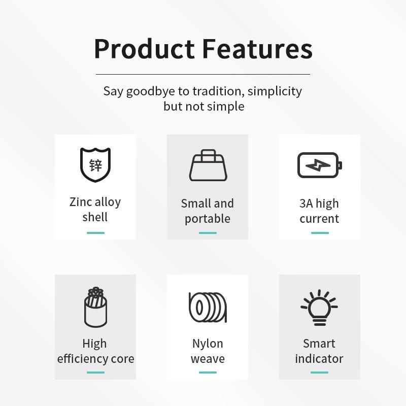 Dây cáp sạc nhanh Joyroom 3A có đèn LED thiết kế nhỏ gọn chất lượng cao cho iPhone Samsung Xiaomi