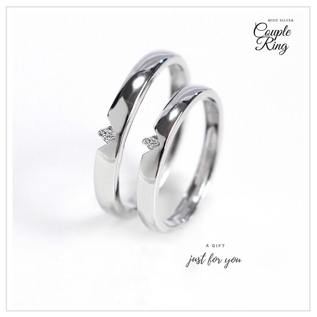 Nhẫn đôi bạc Miuu Silver, nhẫn cặp đính đá Vani Couple Ring