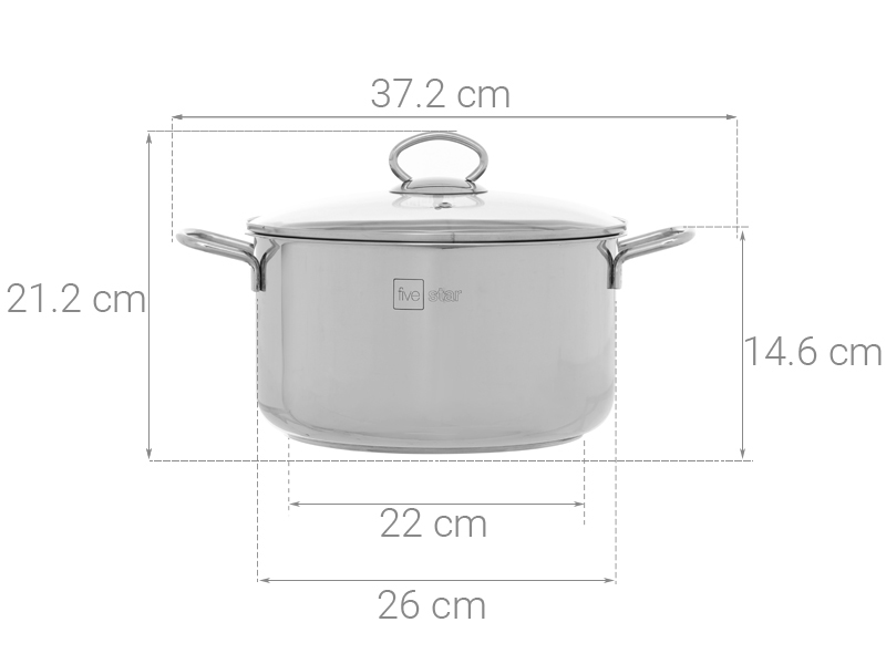 Nồi inox 3 đáy 26 cm Fivestar FSN 26IN1 tặng 10 muỗng ăn inox