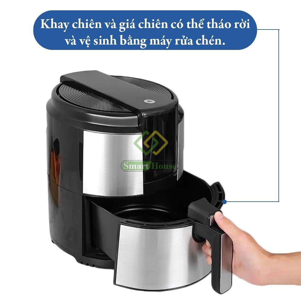 Nồi Chiên Không Dầu Điện Tử Mishio MK221 - 5L, Công Nghệ Rapid Air, Lòng Nồi Chống Dính Cao Cấp- Hàng Chính Hãng