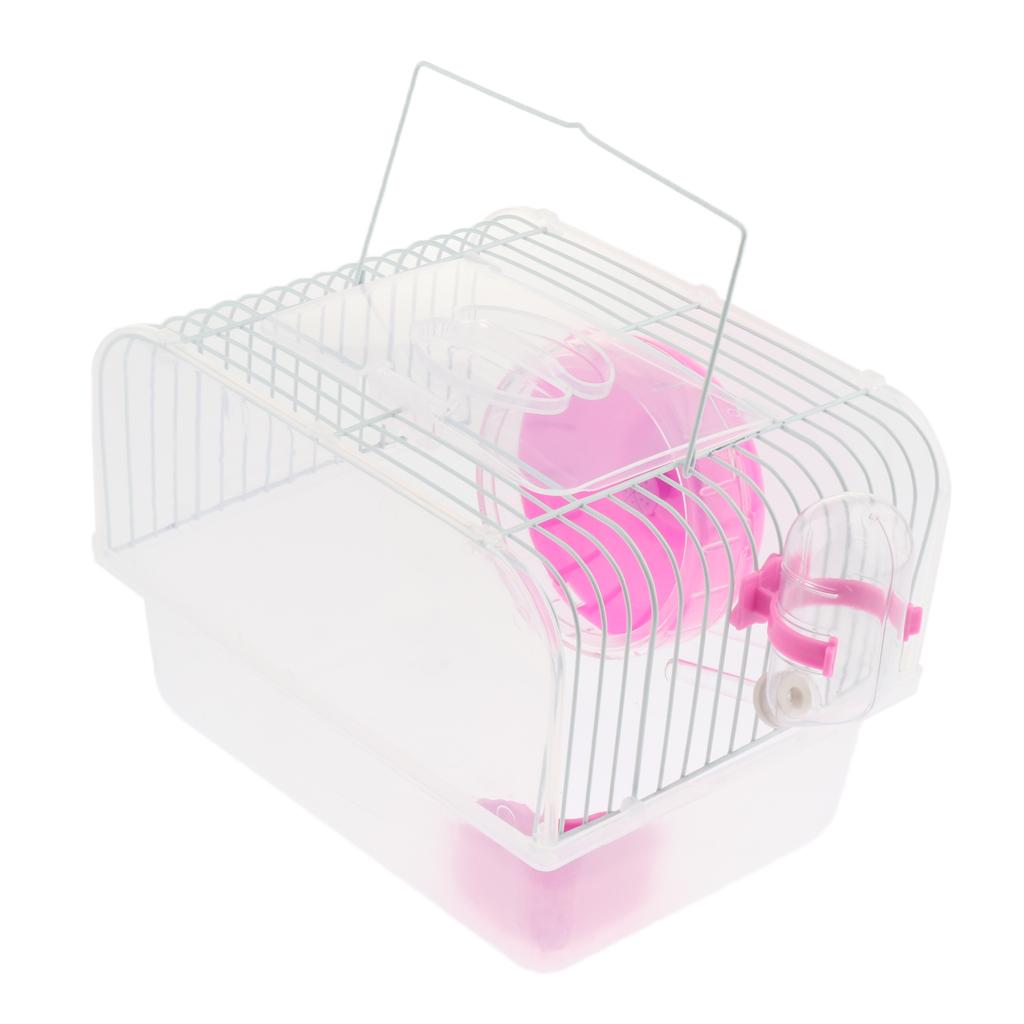 Portable Pet Hamster Cage Guinea Pig Gerbils Mice House with Heel
