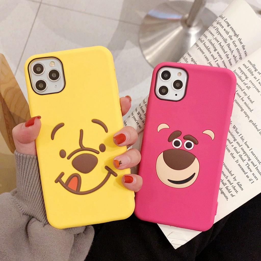 Ốp điện thoại hình Winnie The Pooh/gấu hồng cho IPHONE 6/6S PLUS 7P 8P X XS MAX XR 11 PRO MAX