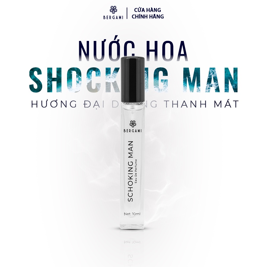 Nước Hoa Nam Chính Hãng Bergami, Mùi Hương Hiện Đại Lịch Lãm Chuẩn Quý Ông chai nhỏ dung tích 10ml tiện lợi