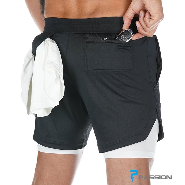 Quần short tập gym nam 2 lớp ASRV Z200