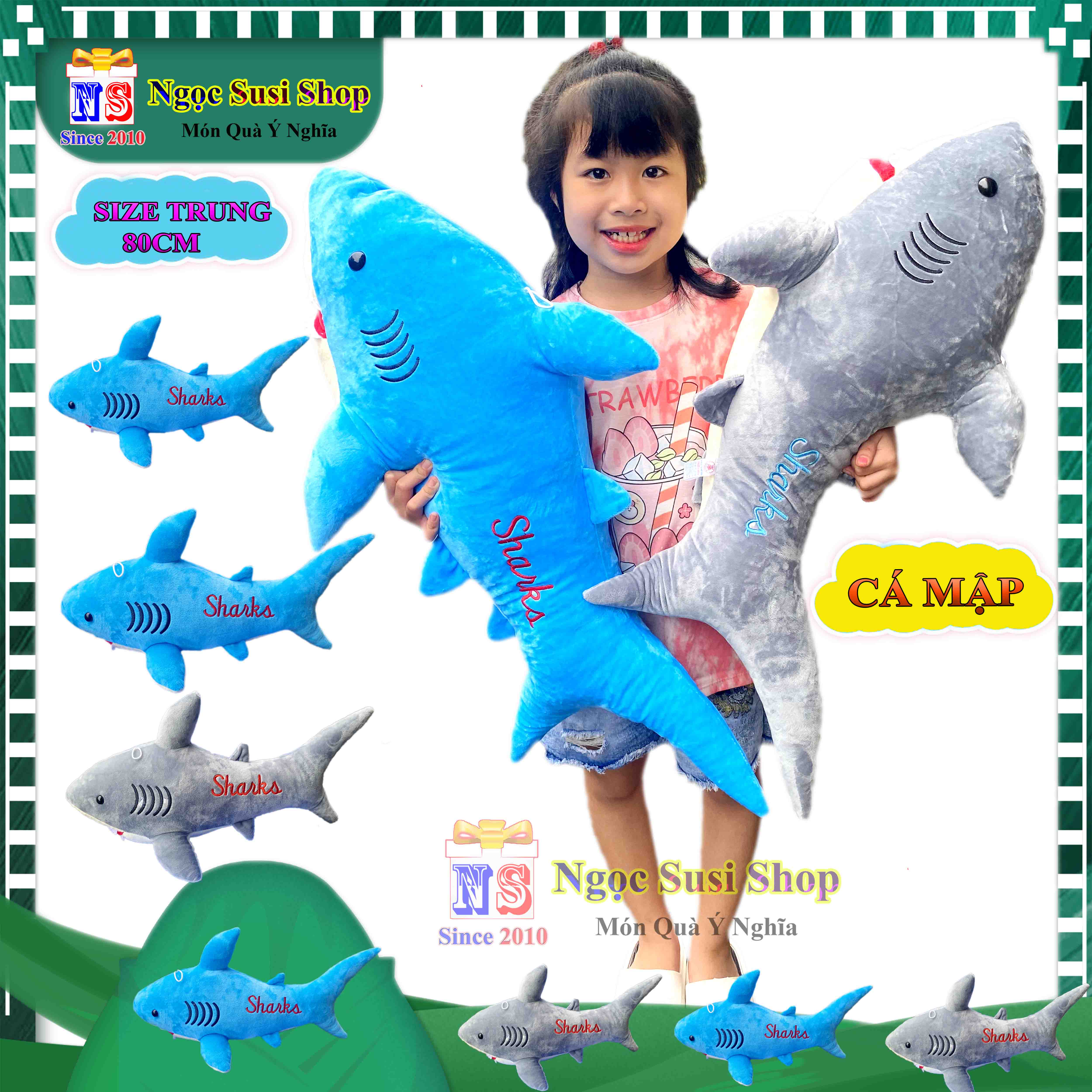 GẤU BÔNG CÁ MẬP SHARK SIÊU TO KHỔNG LỒ CHO BÉ ÔM NGỦ - THÚ NHỒI BÔNG HÌNH CÁ MẬP SHARK SIÊU MỀM MỊN DỒN 100% GÒN