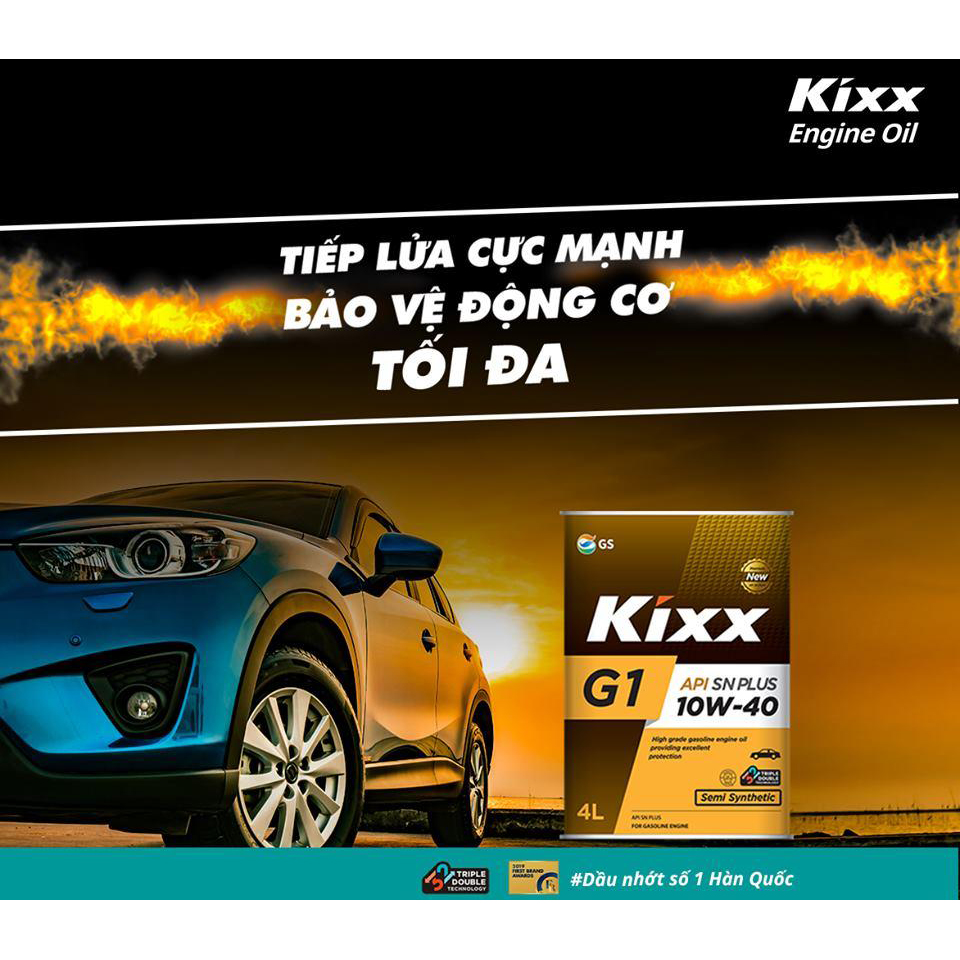 Dầu Kixx G1 API SN Plus 5W30 4L Thùng Thiếc Xe động cơ xăng Triple Double