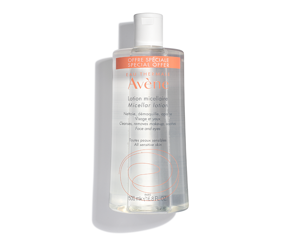 Combo Nước Tẩy Trang Dưỡng Ẩm Da Avene Micellar Lotion 500ml tặng kèm băng đô mèo xinh xắn màu sắc ngẫu nhiên