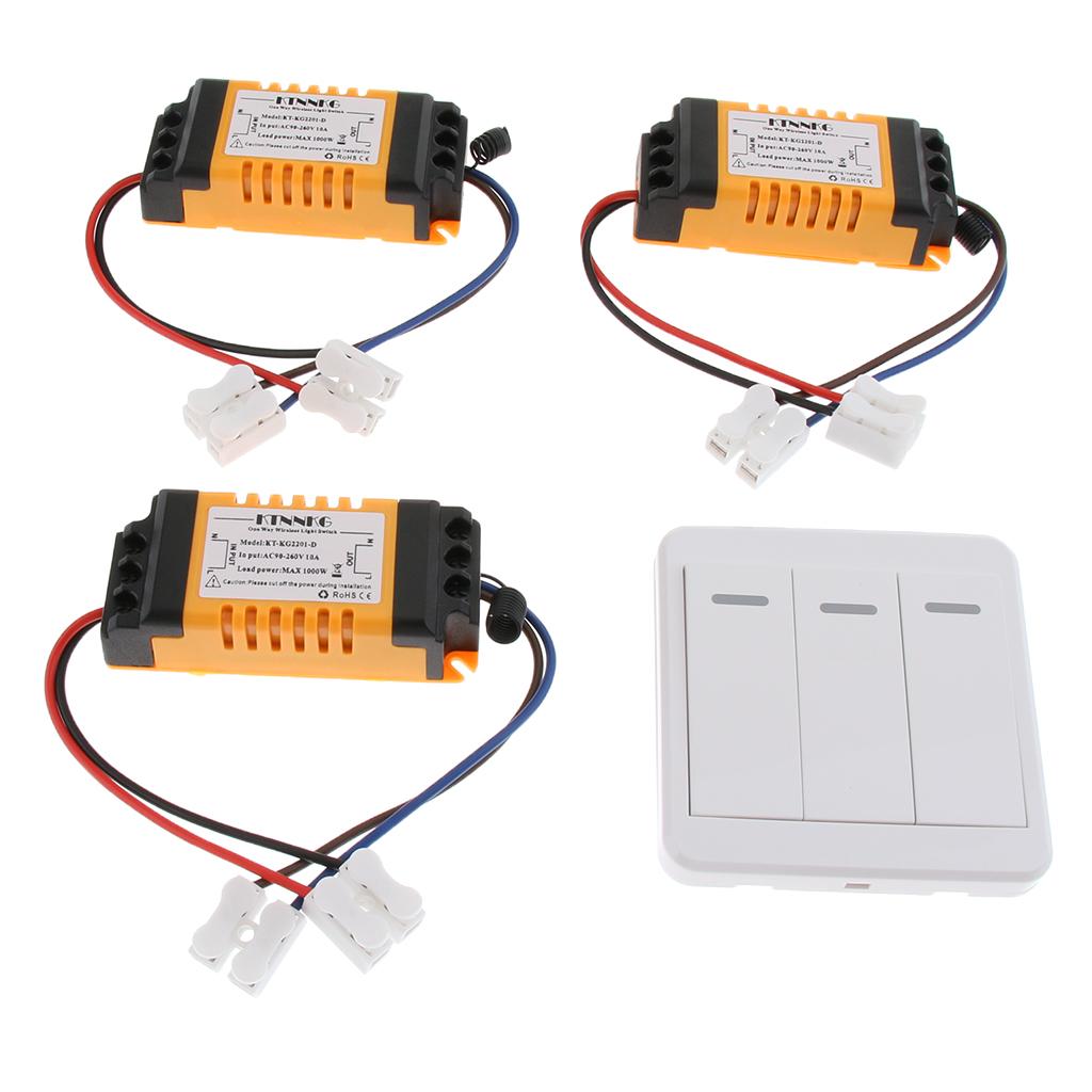 AC90-250V 433MHz 3CH Wireless Remote Control Switcher Transmitter & Receiver