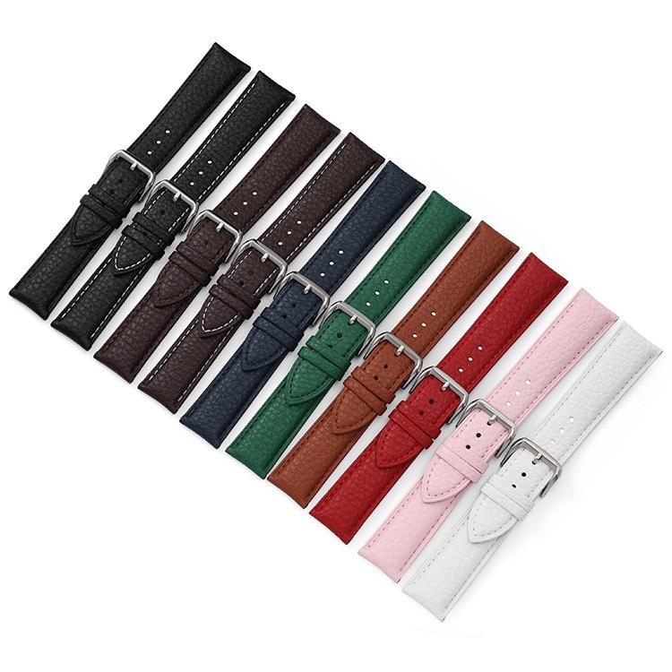 Dây đồng hồ da bê mềm họa tiết da trâu BO-29 KHÓA CÀI chống thấm nước 12 14 16 18 20 22mm