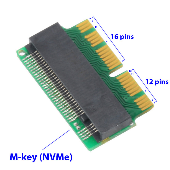 Adapter gắn SSD M.2 PCIe NVMe cho MacBook 2013-2017