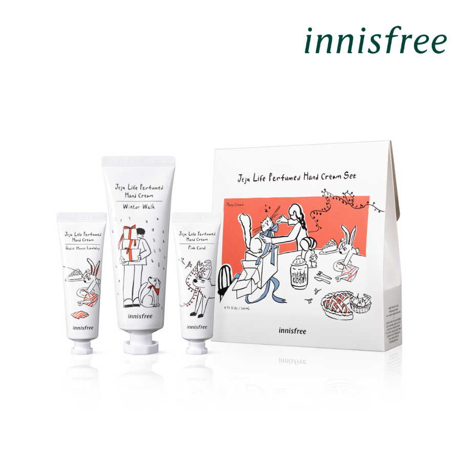 Bộ 3 kem dưỡng da tay hương nước hoa phiên bản giới hạn Holiday 2022 Innisfree Perfumed Hand Set