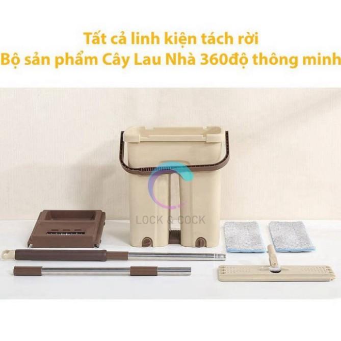 Bộ lau nhà ,chổi lau nhà thông minh THÙNG TO 2 ngăn