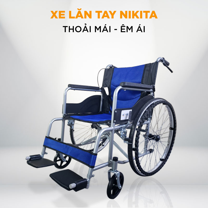 Xe lăn tiêu chuẩn cho người bệnh, người lớn tuổi, người đi lại khó khăn - NIKITA S213-2