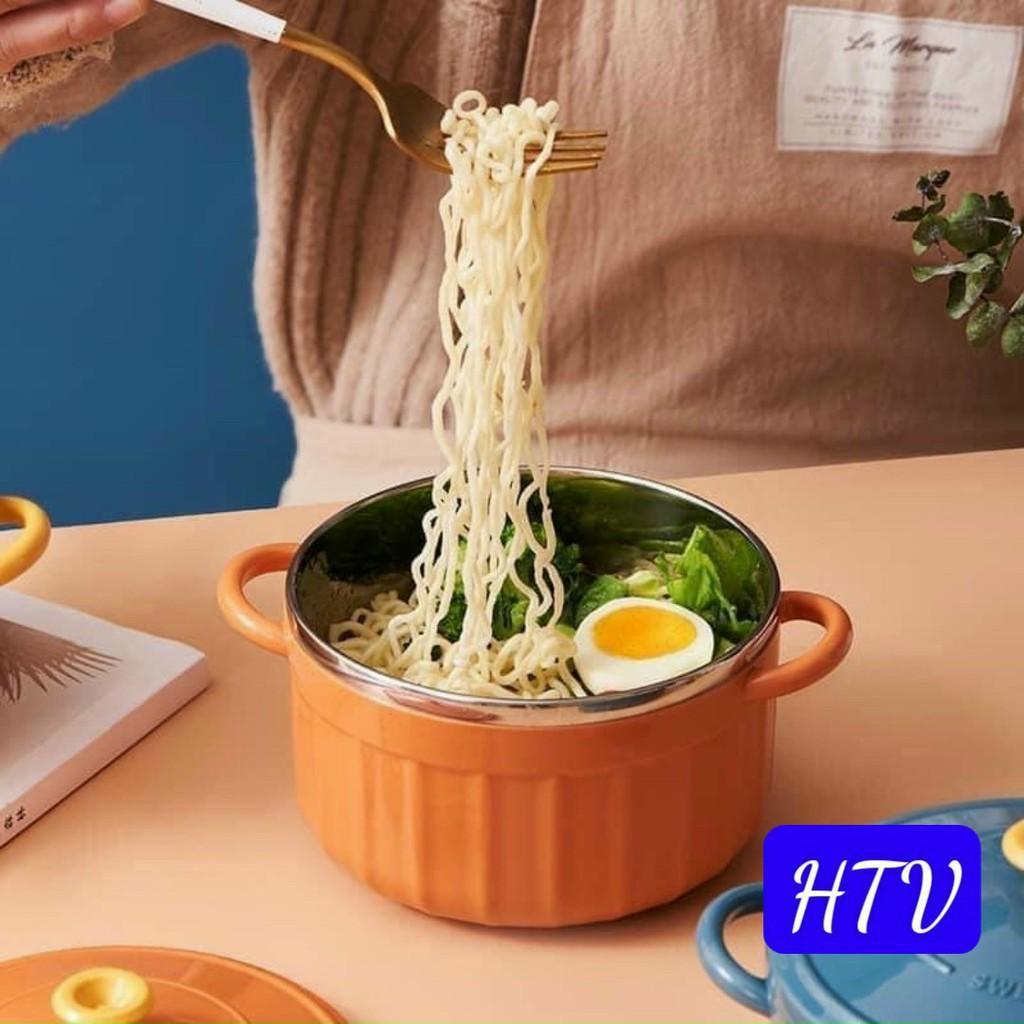 Nồi mỳ bằng thép không rỉ có nắp đậy, còn là bát bột, bát ăn cơm dành cho trẻ