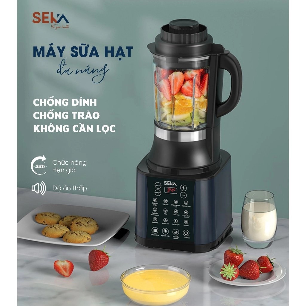 Máy làm sữa hạt đa năng SEKA E400 - 1.7 lít - 14 chức năng [1000W + 800W] - Hàng chính hãng