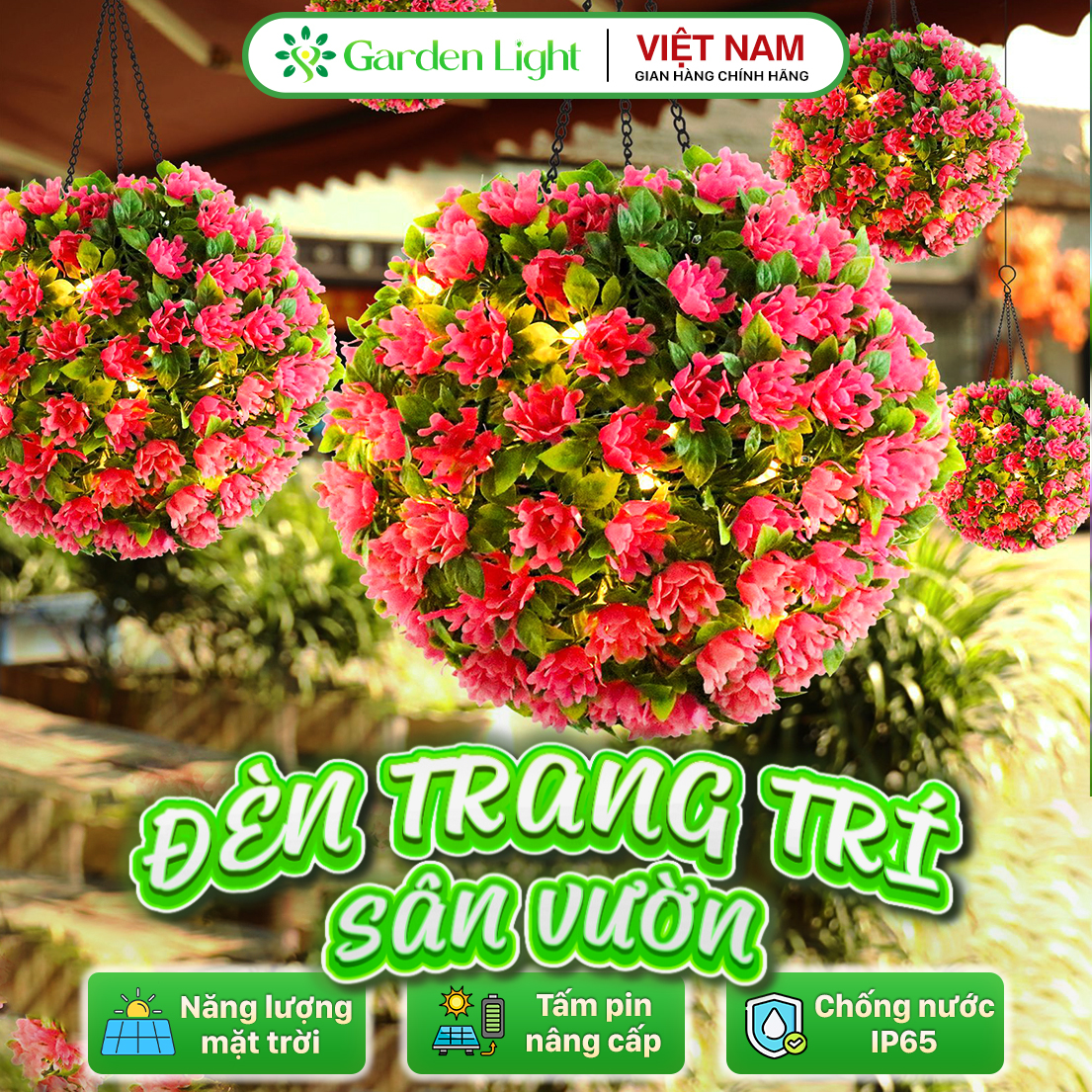 Đèn trang trí năng lượng mặt trời Hoa hồng, tích kiệm điện, bóng siêu sáng, chống thấm nước - DA3075