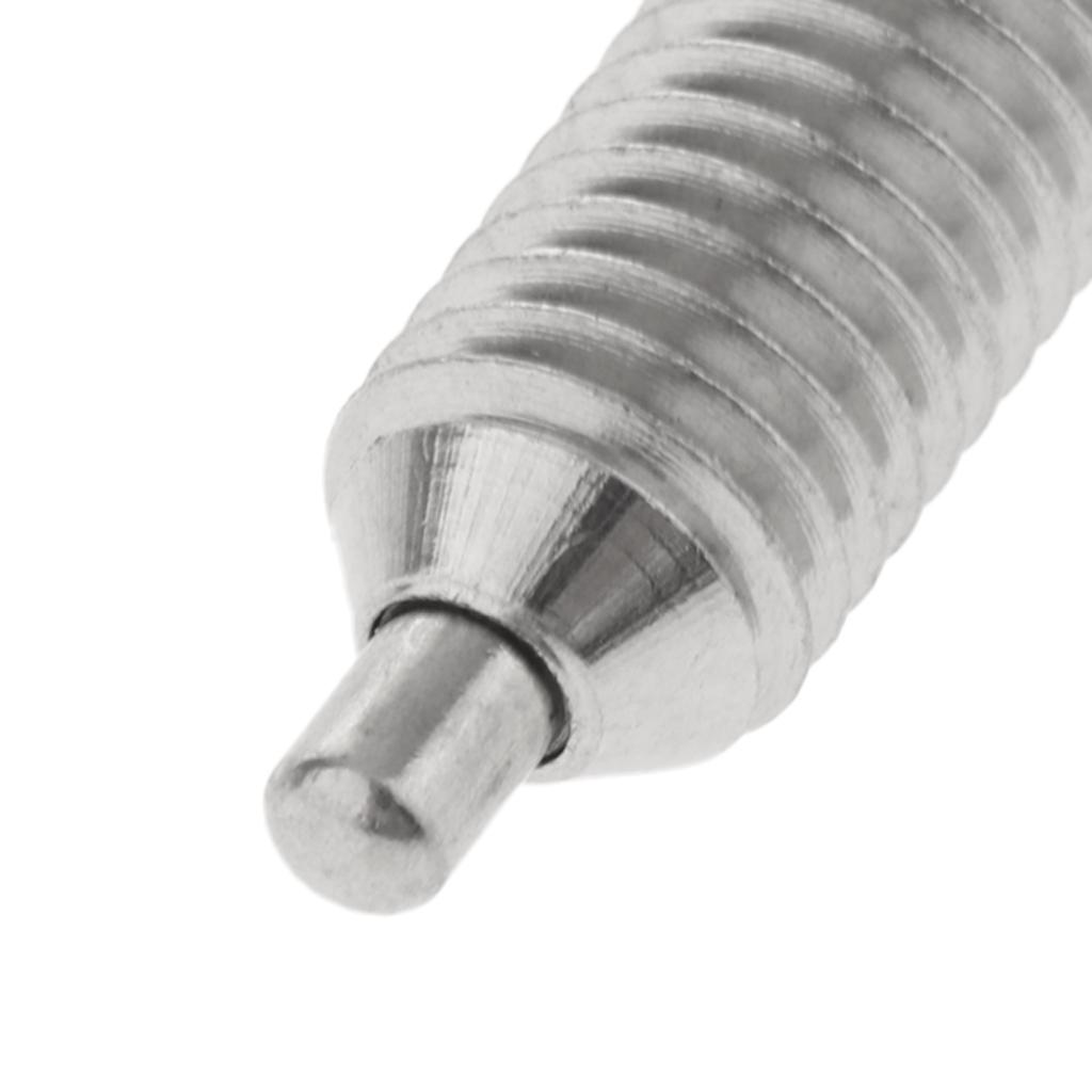 Hex Socket Drive Spring Ball Plunger Screw Silver Groove Profile Steel Dowel Pins