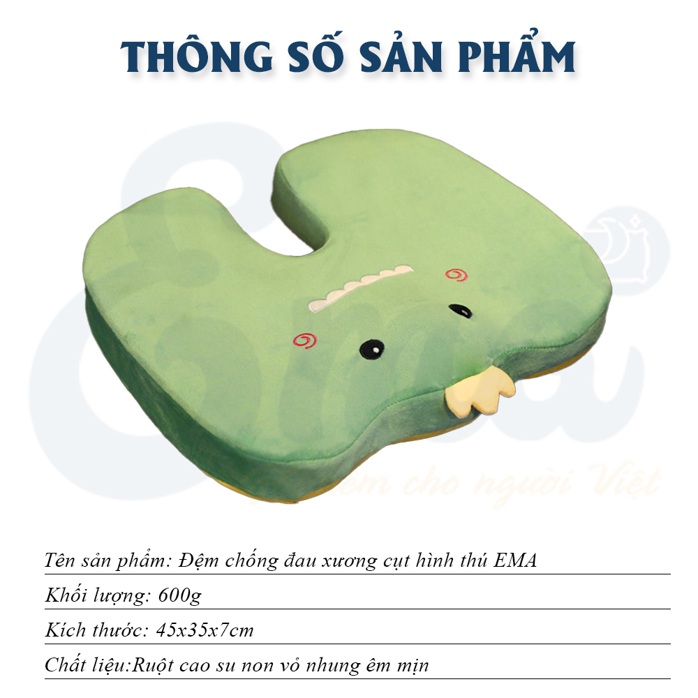 Nệm ngồi văn phòng chống thâm mông, xệ mông, đau xương cụt Ema cho dân văn phòng, lái xe, sinh viên, học sinh