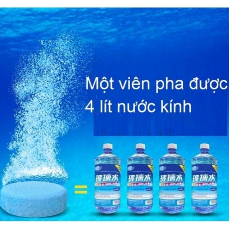 Bộ 10 Viên sủi rửa kính ô tô, bỏ trực tiếp buồng chứa nước phun hoặc pha 4 lít nước với 1 viên